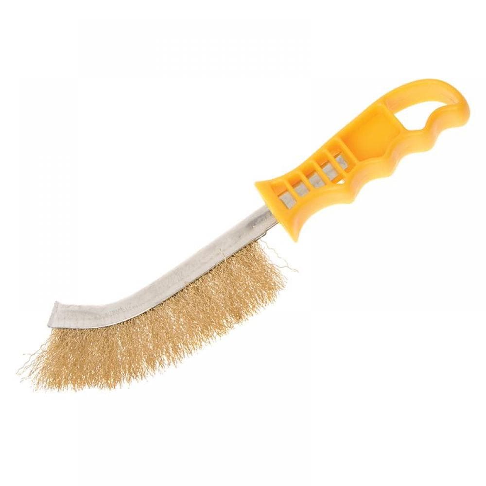 Faithfull 17330001 Wire Scratch Brush Brass Yellow Handle