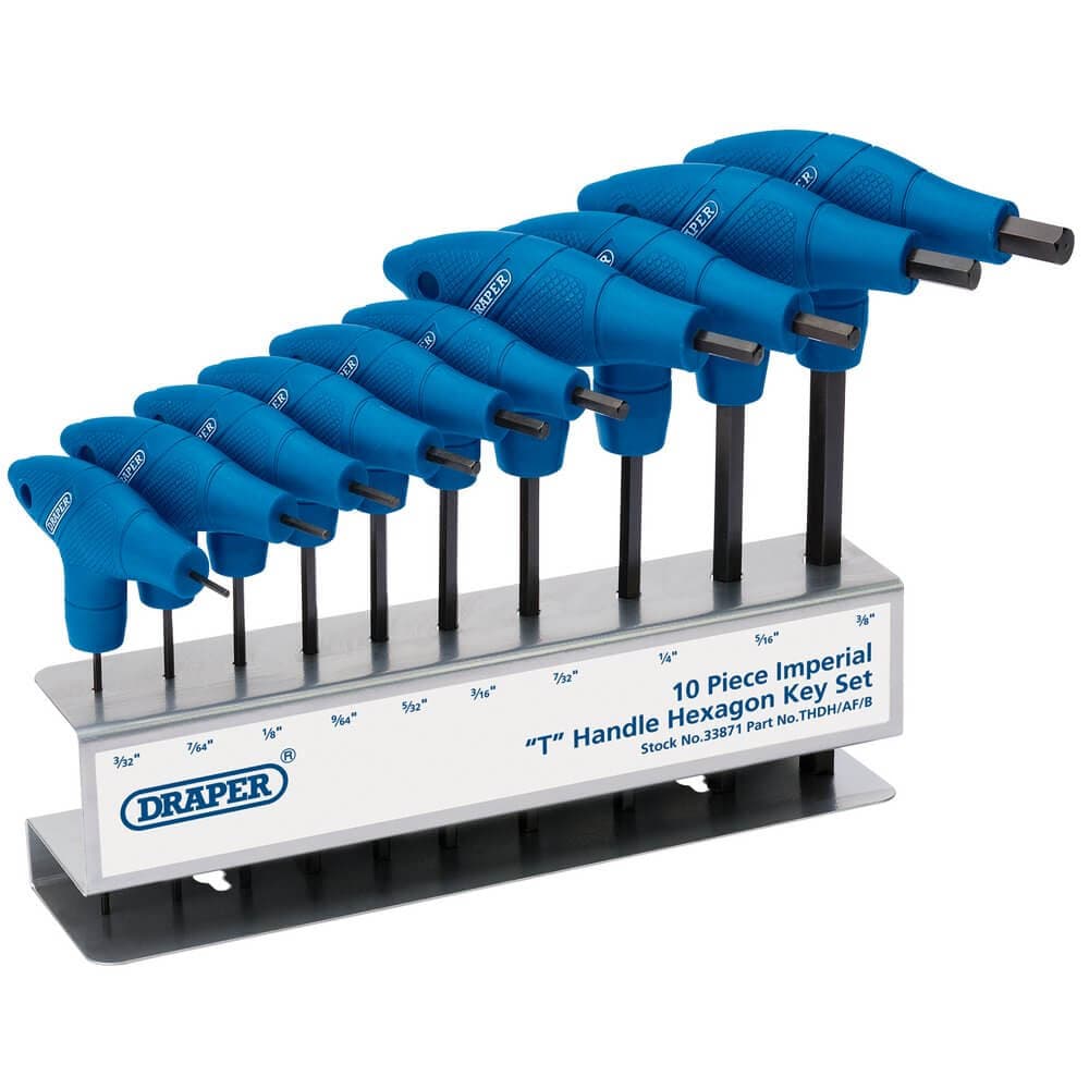 Draper 33871 Imperial T-Handle Hex Key Set (10 Piece) per set 1