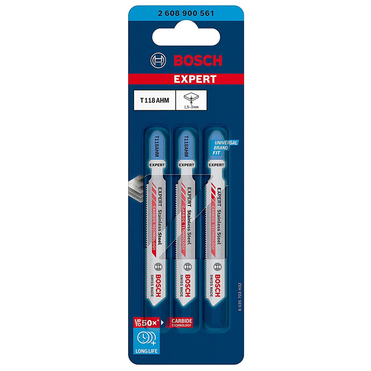 Bosch T118Ahm Expert ftStainless Steelft Jigsaw Blades (3 Pack)