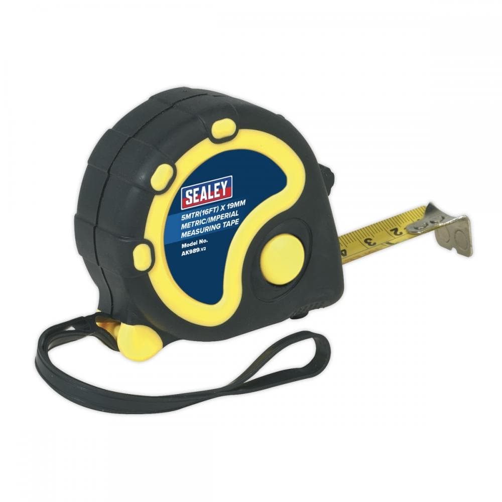 Sealey AK989 Rubber Tape Measure 5M(16Ft) X 19Mm - Metric/Imperial