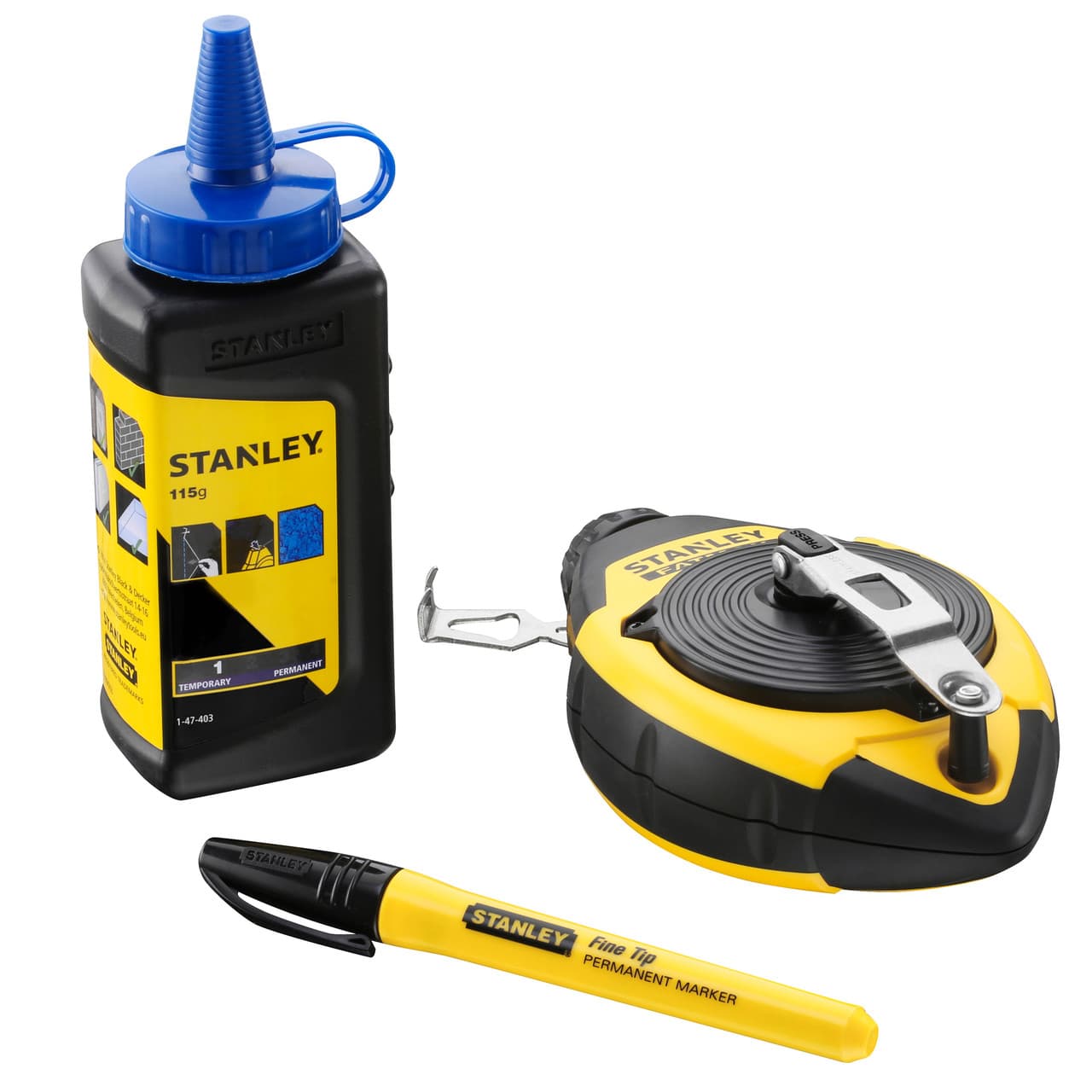 Stanley 0-47-681 Fatmax Chalk Line & Blue Builders Chalk 30M