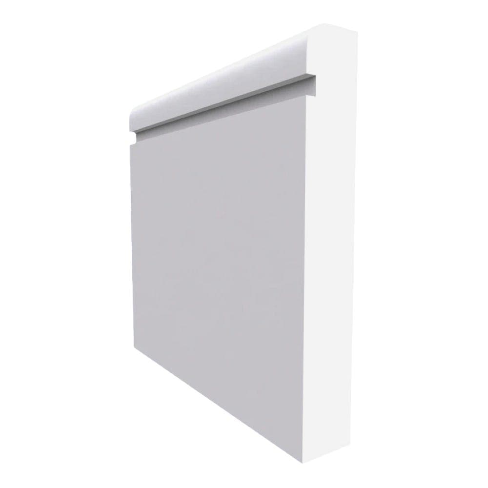Bullnose Grooved MDF Skirting Board White Primed 4200mm x 195mm x 18mm