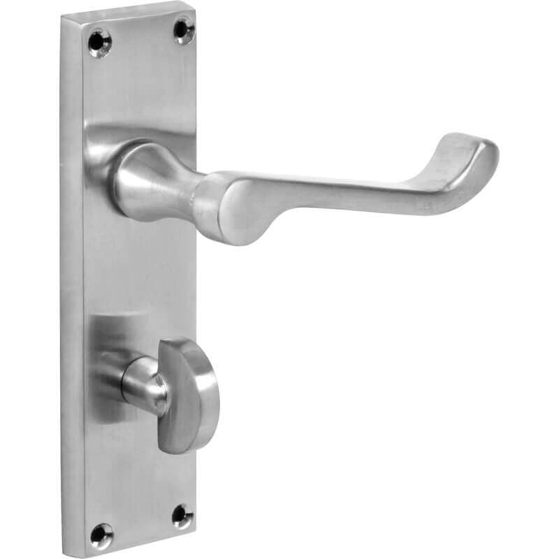 4Trade Victorian Scroll Lever Bathroom Lock Handle Chrome