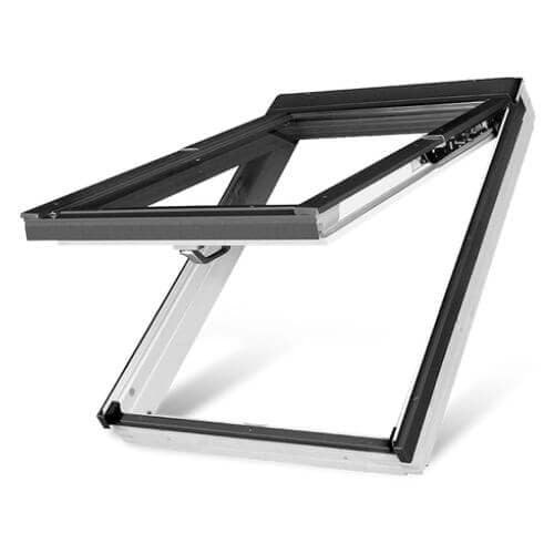 Polyurethane Top Hung Roof Window - 660mm x 1180mm Triple Glazed White