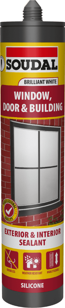 Soudal Window Door & Building Silicone Sealant Brilliant White 290Ml 159302