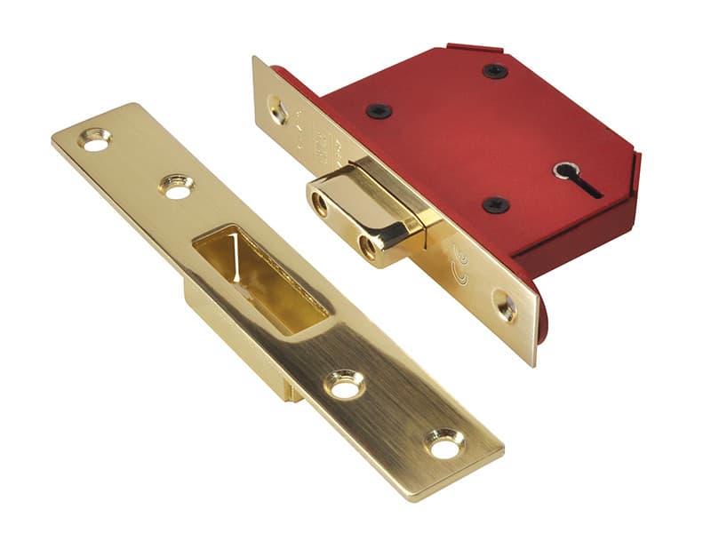 Union Y2105S-PB-3.0 Strongbolt 2105S Polished Brass 5 Lever Mortice Deadlock Visi 81Mm 3In