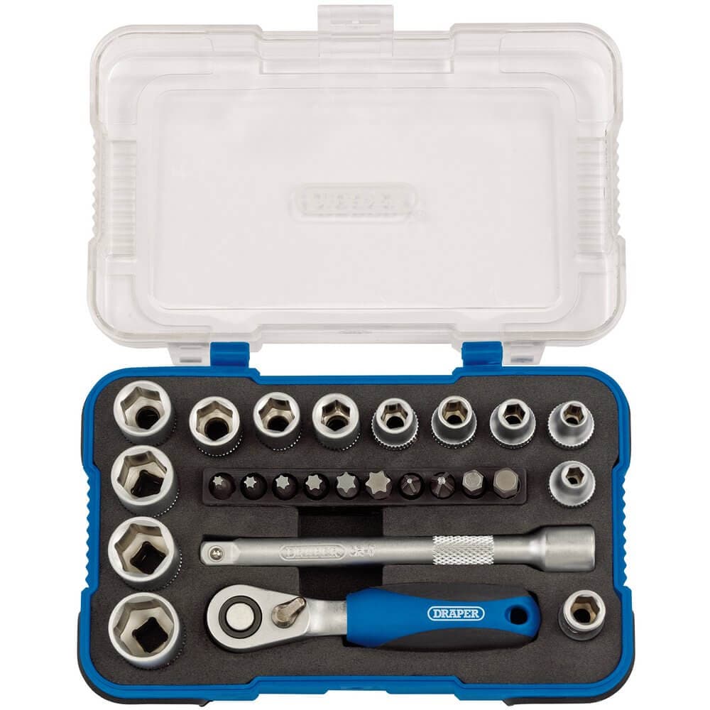 Draper 16354 Metric Socket Set 1/4in Sq. Dr. (25 Piece) per set