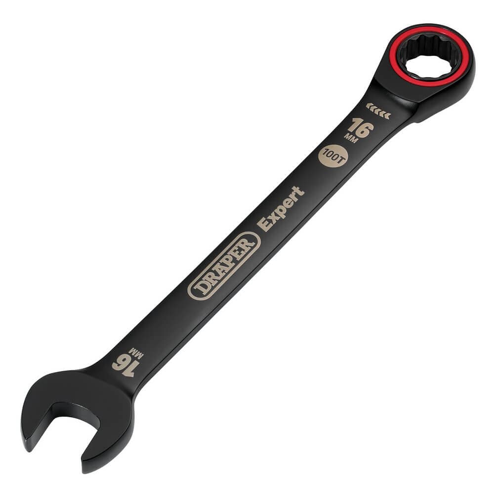 Draper Expert Hi-Torq® Metric Ratchet Combination Spanner 16Mm Black each 1 03889