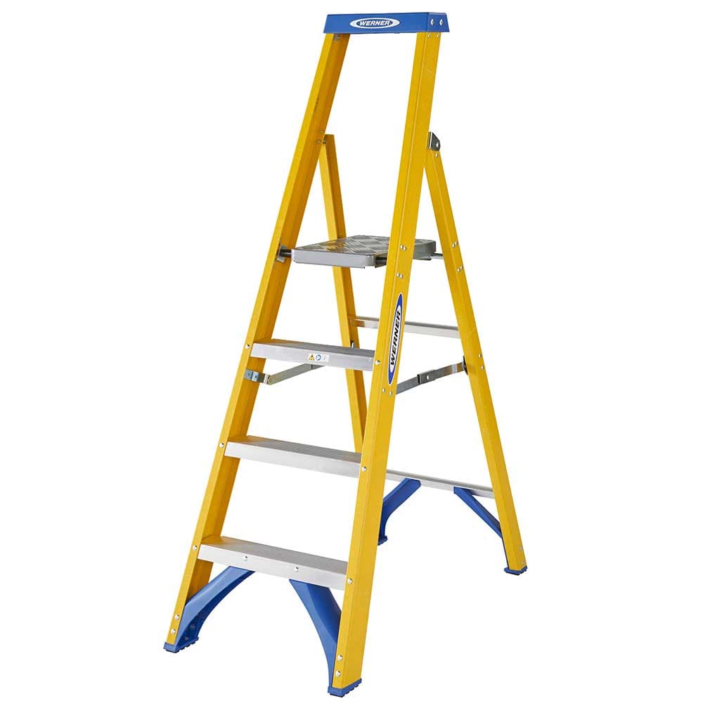 Youngman Werner 7170418 Fibreglass Platform Stepladder 4 Tread