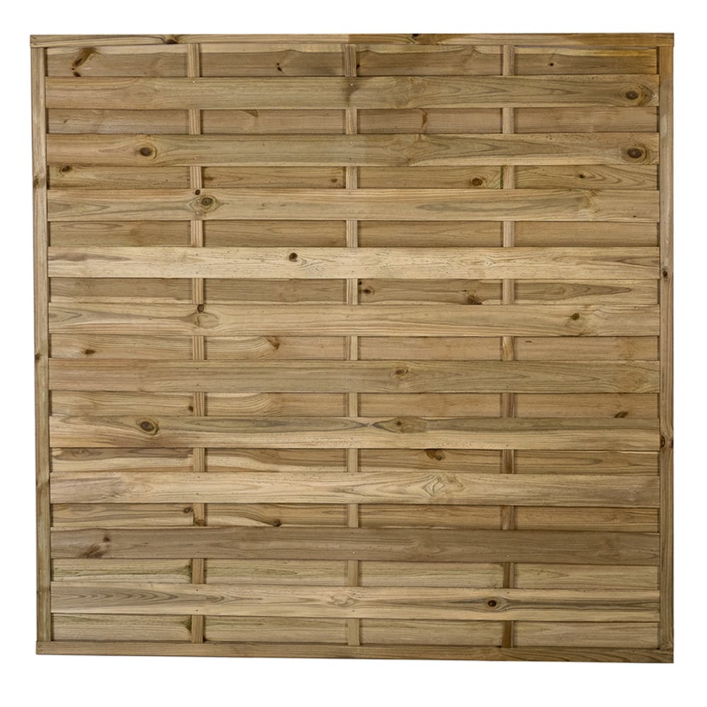 Pressure Treated Decorative Flat Top Fence Panel 6ft x 6ft Pack of 3