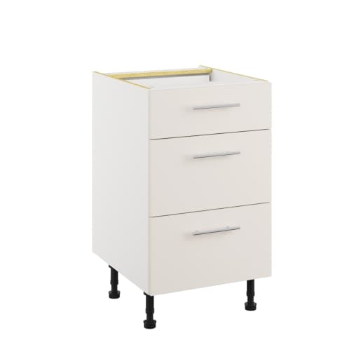 Essence Cashmere Grey MFC 3 Drawer Base Unit, 500mm