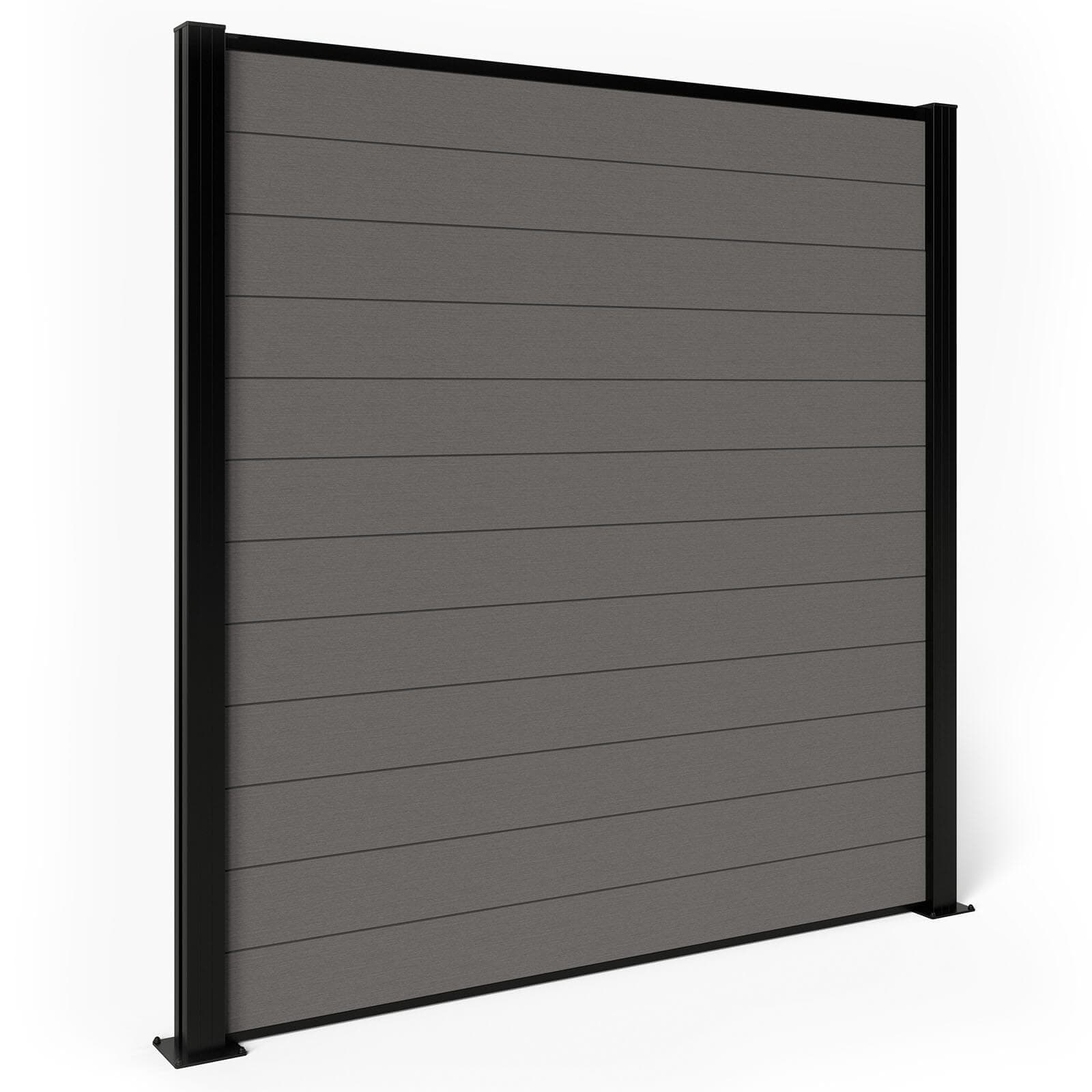 Composite Fence Panels - Ash with Aluminium Posts 1.8m