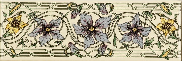 Original Style Artworks Trailing Periwinkle Blue Classical Decorative Border on County White