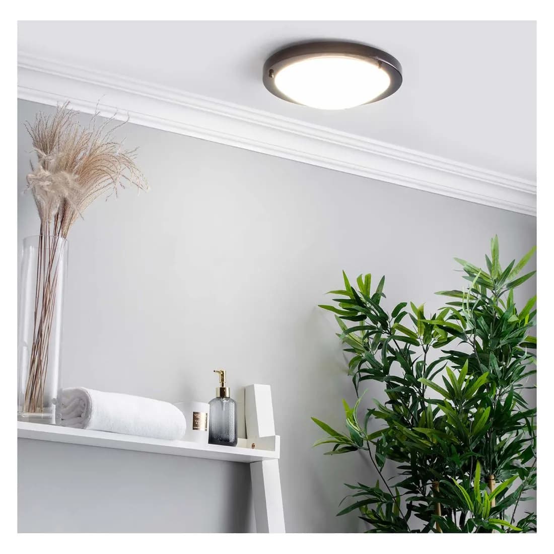 Spa Delphi Satin Black Large Led Ceiling Light 4000K Ip44