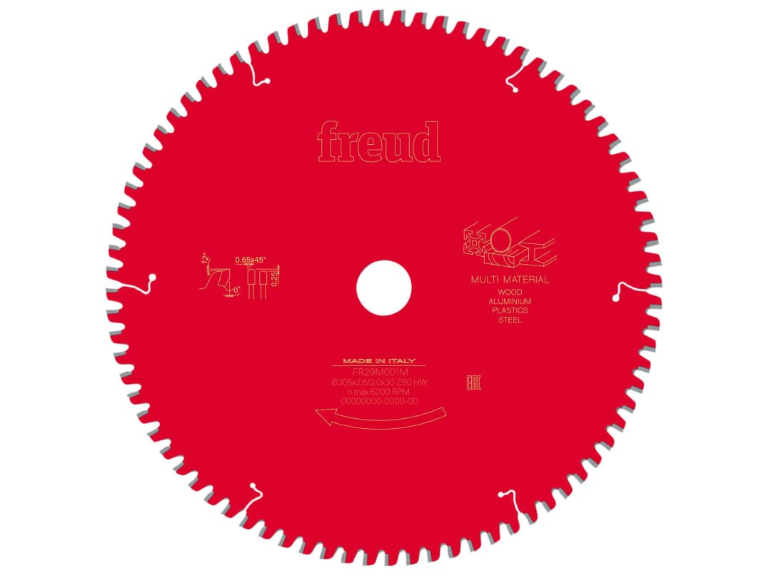 Freud Multi-Material Mitre Saw Blade 305 x 30 x 2.6/2mm x 72T F03FS09891