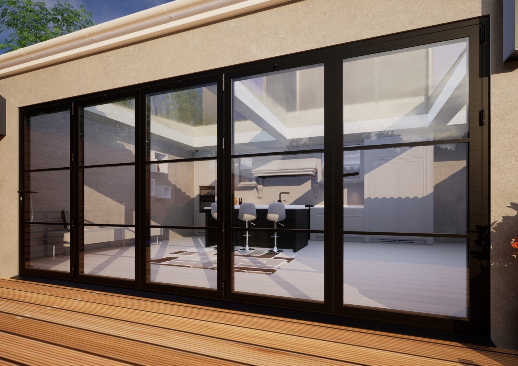 Heritage Aluminium Bifold Door Part Q Compliant - 4800mm Black - 5 Right