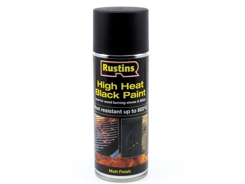 Rustins HRBL400 High Heat Aerosol 400Ml Black
