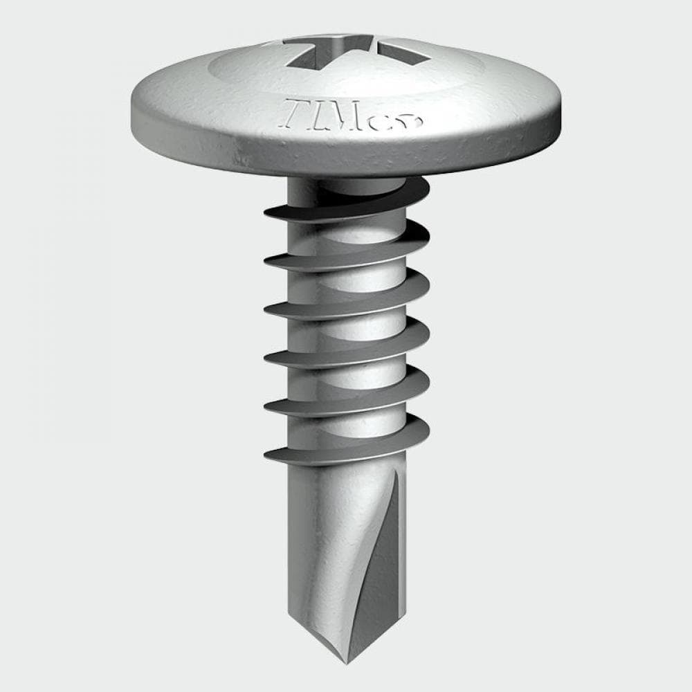 Timco 22LPW Metal Construction Sheet & Framing Screws - Ph - Low Profile Wafer - Exterior - Silver Organic 4.8 X 22 Box 200