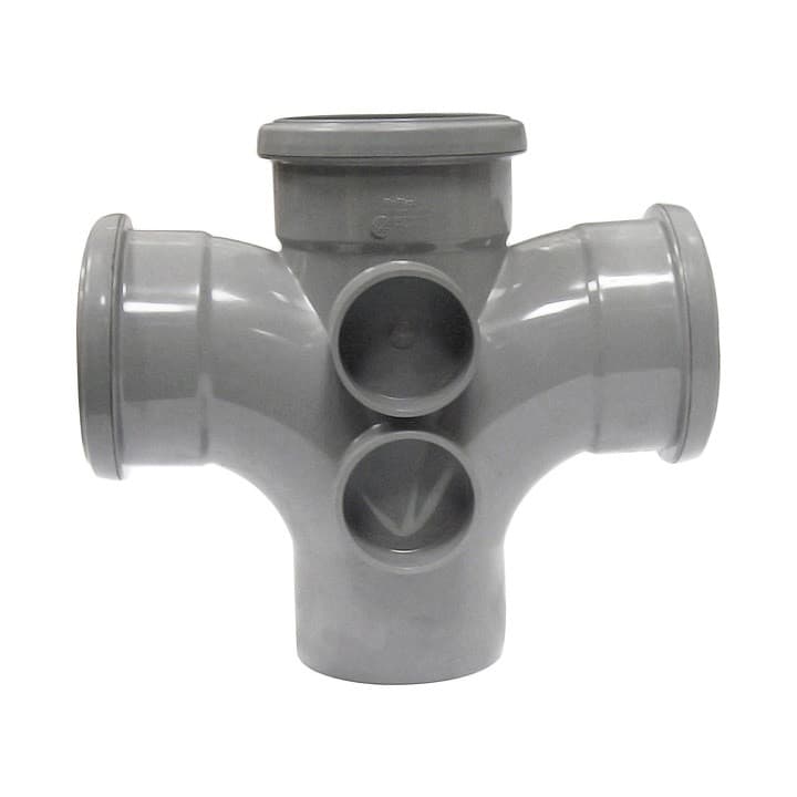 Floplast 110Mm Grey 92.5*Dble.branch SP230G