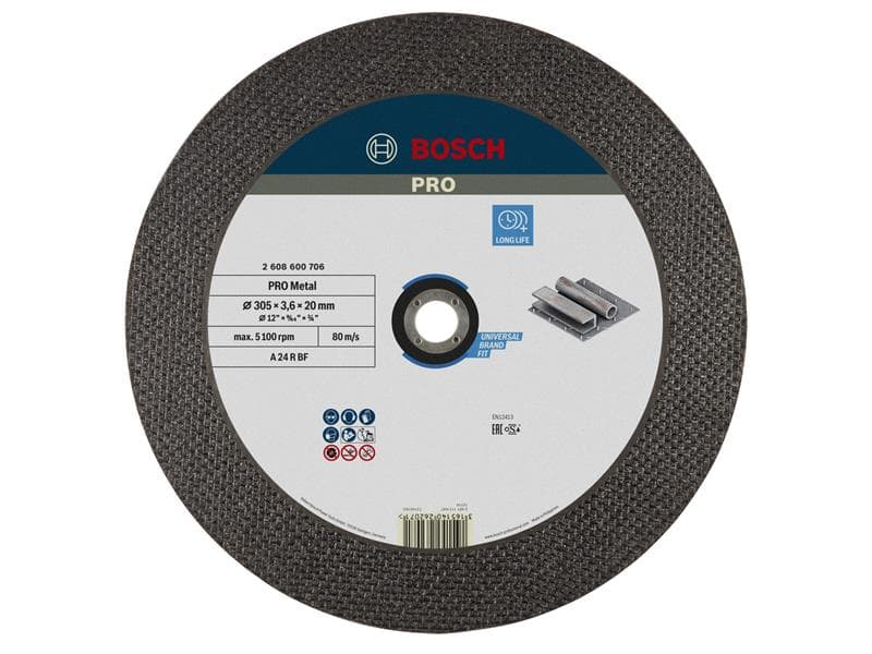 Bosch Powertool Accessories 2608600706 Pro Metal Bonded Cutting Disc 305 X 20Mm