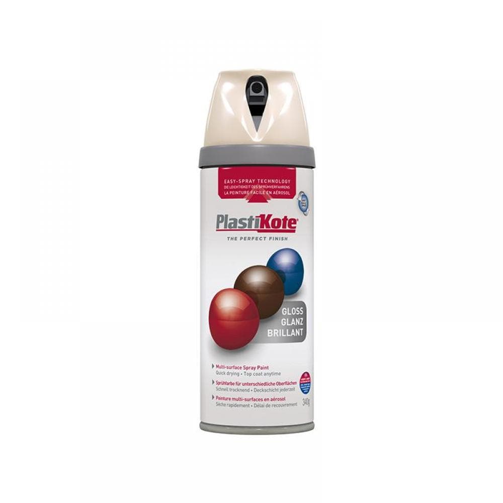 Plastikote 021103 Twist & Spray Gloss Antique White 400Ml