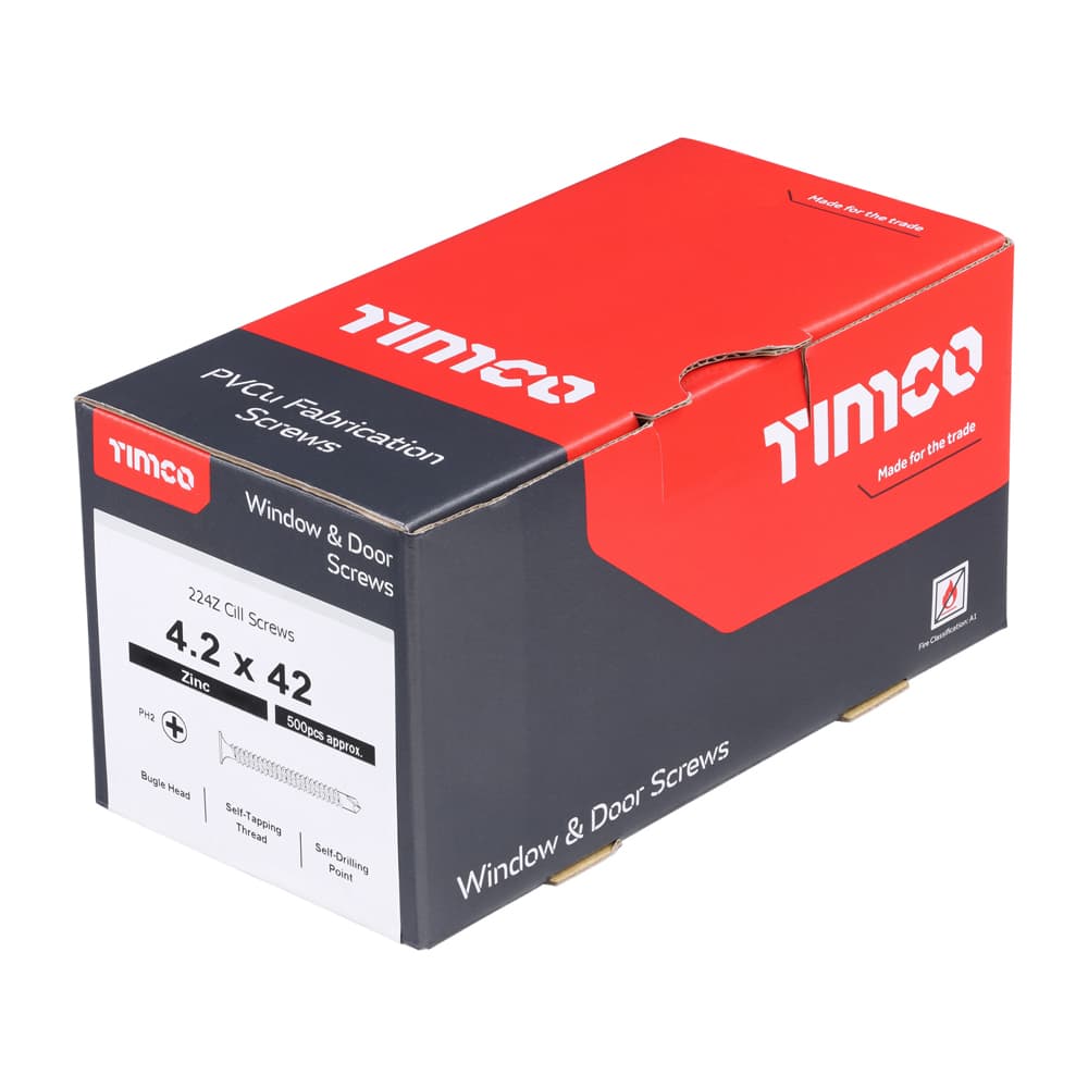 Timco Cill Screws - Bugle - Ph - Self-Tapping Thread - Self-Drilling Point - Zinc Box 500 224Z