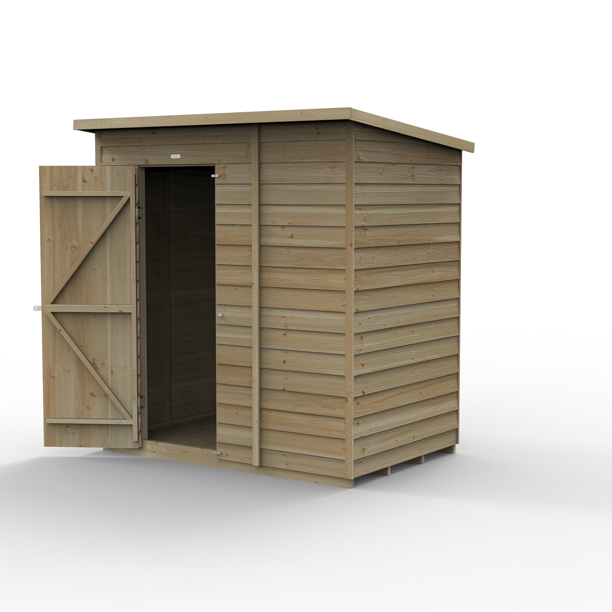 Forest Garden 4LIFE Pent Shed 6 x 4 - Single Door - No Windows Installation