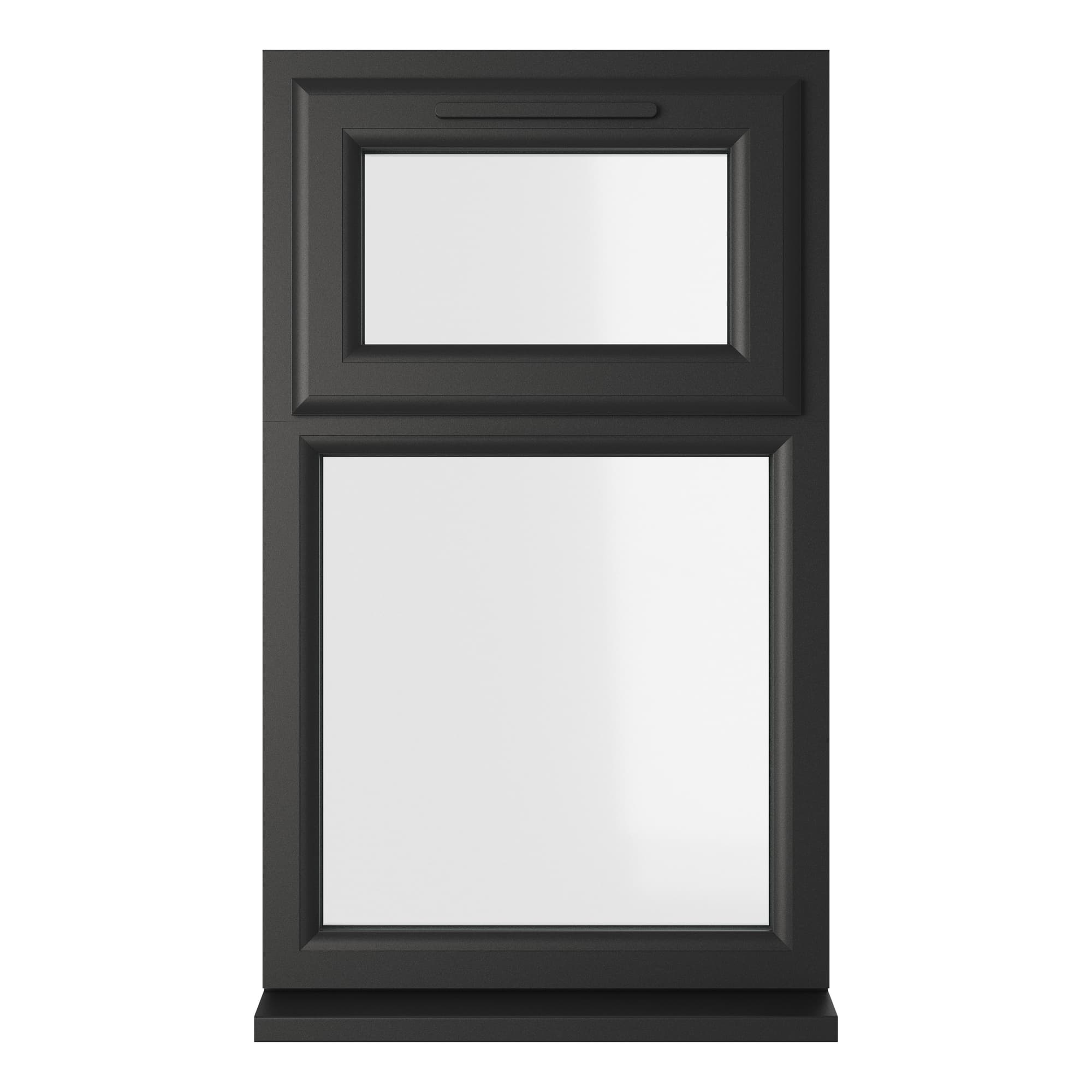Crystal Double Glazed uPVC Window Black/White Top Hung 1190mm x 610mm Clear