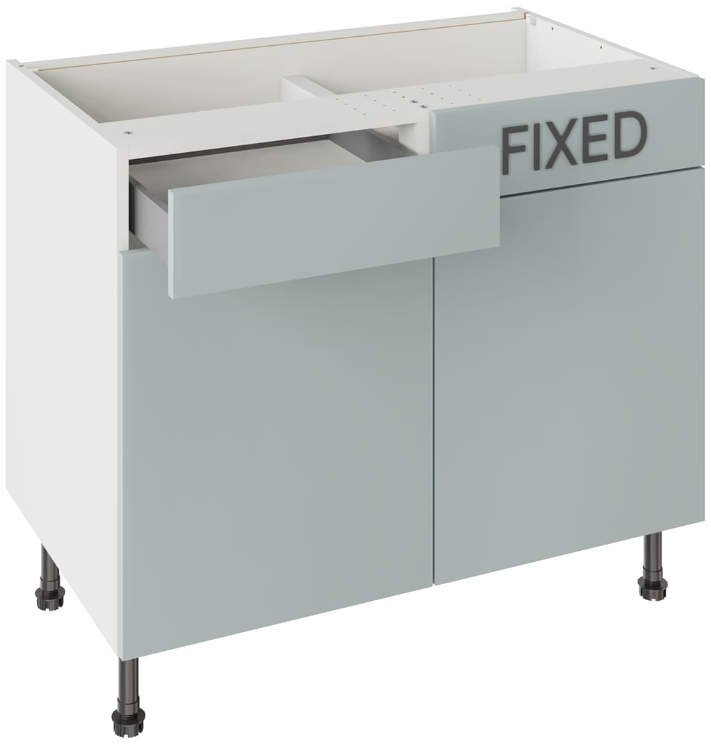 Flatpack 1000 Drawerline Base Cabinet Slab Supermatt Aquamarine