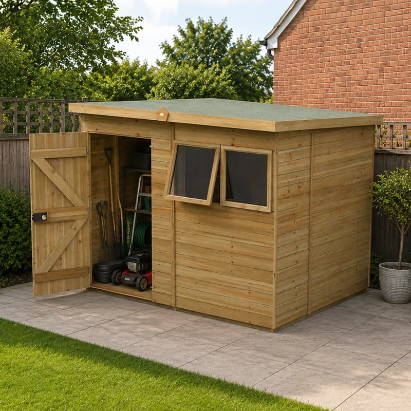 8' x 6' Forest Timberdale 25yr Guarantee Tongue & Groove Pressure Treated Pent Shed (2.48m x 2.02m)