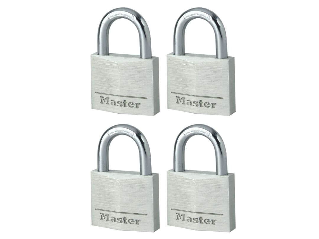Master Lock Aluminium 40mm Padlock 4-Pin - Keyed Alike x 4 9140EURQNOP