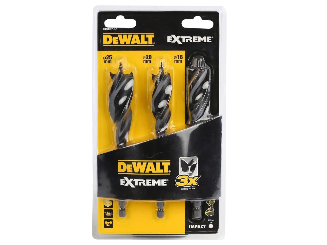 DEWALT Power Tools EXTREME® Tri Flute Bit Set, 3 Piece DT90237-QZ