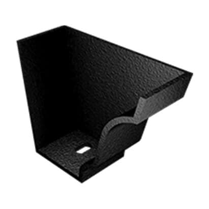 Cast Aluminium No46 Ogee Gutter Internal Stopend - 125mm Black (9005 Leatherette)