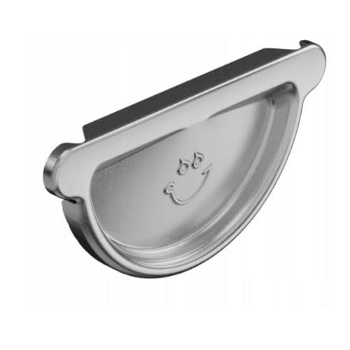 Steel Gutter External Stopend - 135mm Galvanised