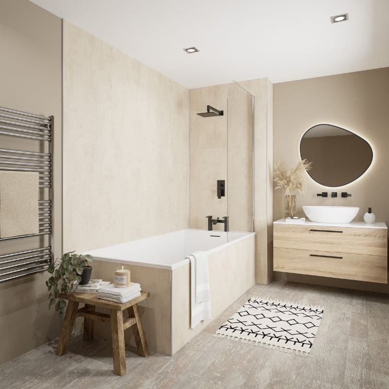 Laminate Wall Panel Tongue & Groove - 1185mm x 2420mm x 11mm Venetian Plaster
