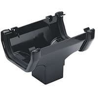 FloPlast Square Gutter Running Outlet - 114mm Black