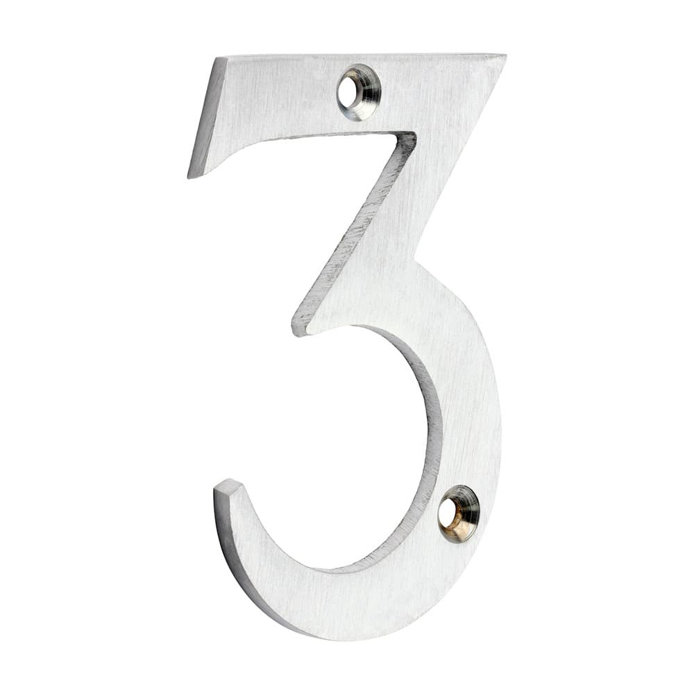 Timco Door Numeral 3 - Satin Chrome TIMpac 1 200457P