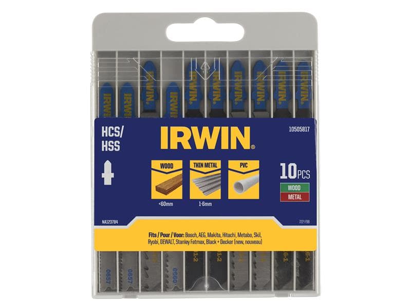 Irwin® 10505817 Hcs/Hss T-Shank Jigsaw Blade Set 10 Piece