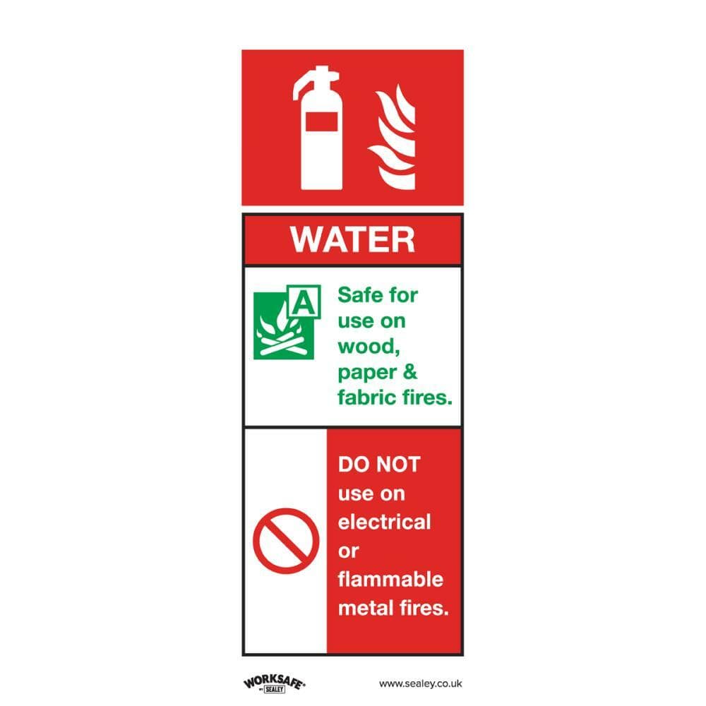 Sealey SS27V1 Safe Conditions Safety Sign - Water Fire Extinguisher - Self-Adhesive Vinyl