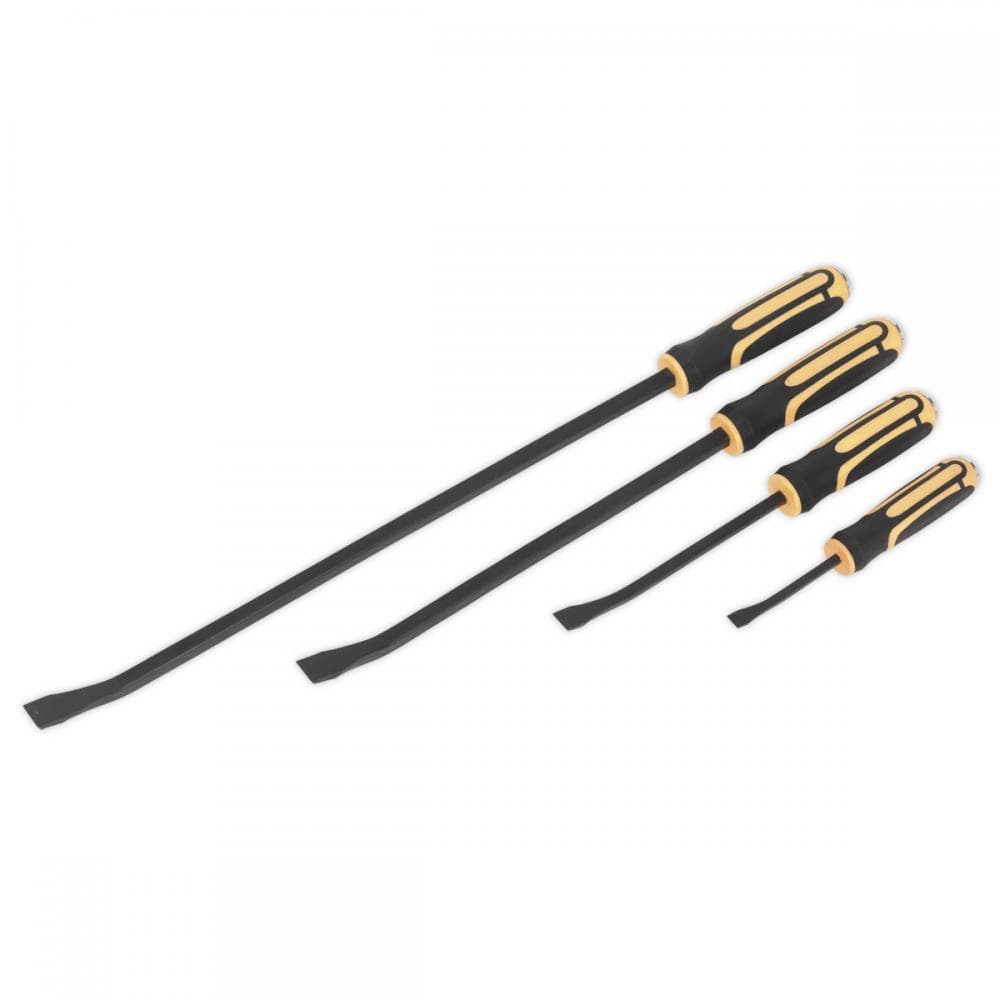 Sealey S01138 Angled Pry Bar Set With Hammer Cap Heavy-Duty 4Pc