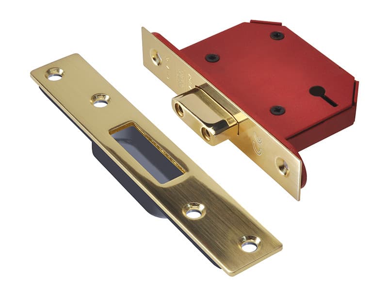 Union Y2103S-PB-3.0 Strongbolt 2103S 3 Lever Mortice Deadlock Polished Brass 81Mm 3In Visi