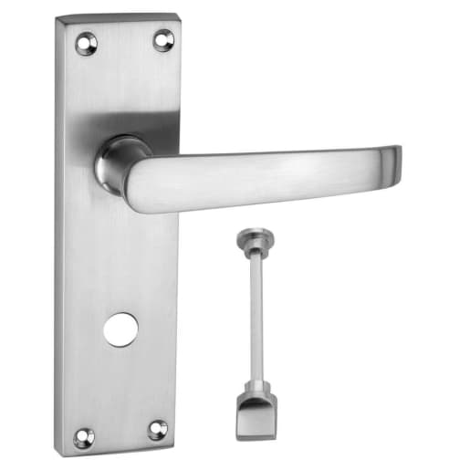 4Trade Victorian Lever Bathroom Lock Handle Satin Nickel