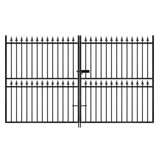 Corfe Premium Tall Flat Double Metal Gates 3048mm GAP x 1778mm High Zinc & Powder CFZP63