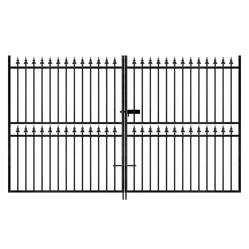 Burbage Iron Craft Corfe Premium Tall Flat Double Metal Gates 3048mm GAP x 1778mm High Zinc & Powder CFZP63