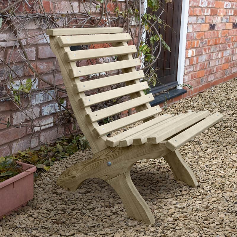 Forest Garden Forest Kuba Curved Wooden Garden Chair 2'0 x 2'5 (0.60m x 0.74m)
