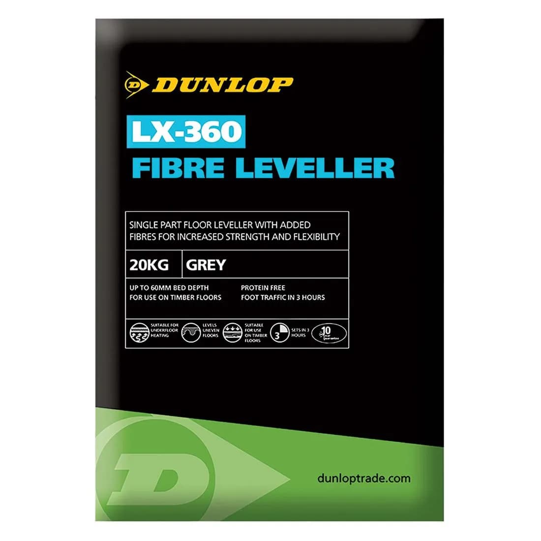 Dunlop Lx-360 Fibre Leveller Levelling Compound Grey 20Kg