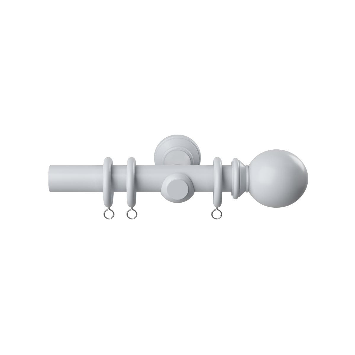 Woodland Fixed Curtain Pole - 28mm Eyelet - 1200mm - White - Cuttable to Size