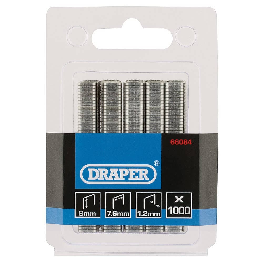 Draper 66084 Staples 8Mm (Pack Of 1000) each