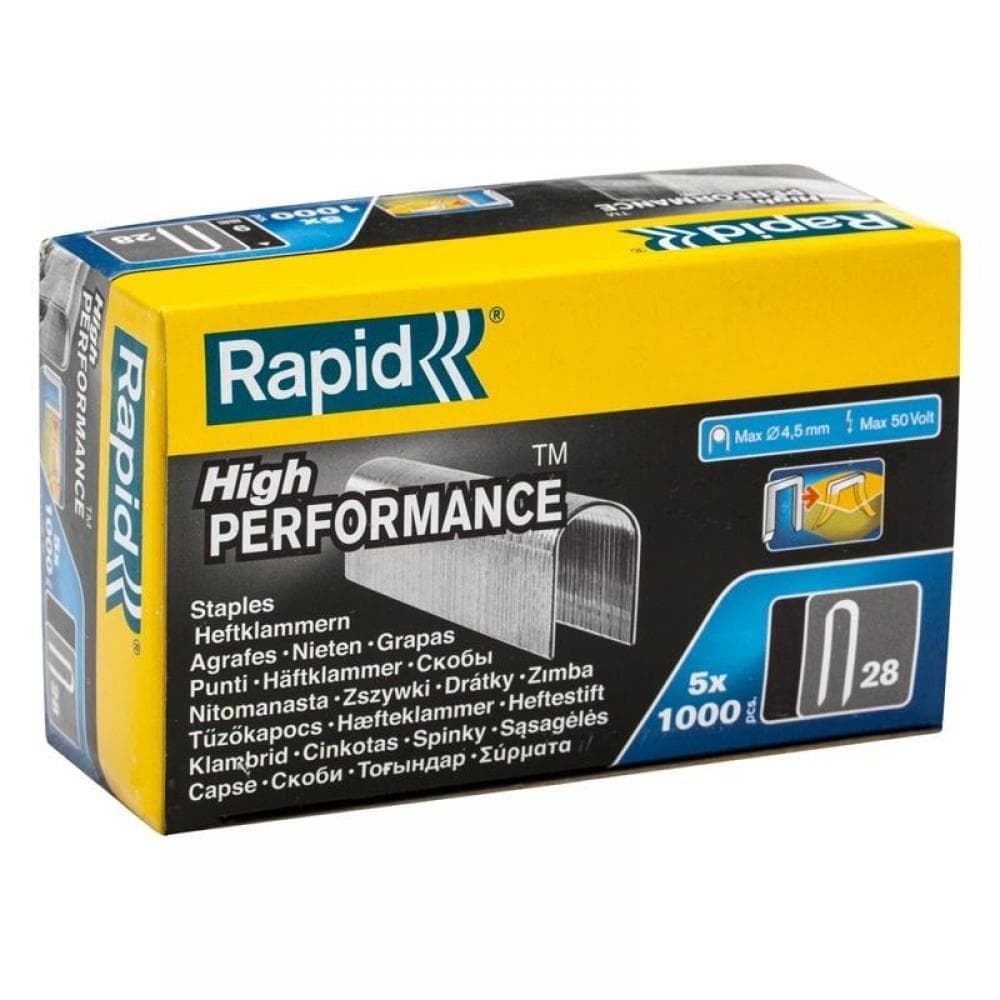 Rapid 11893510 28/10 10Mm Dp X 5M Galvanised Staples (Box 1000 X 5)