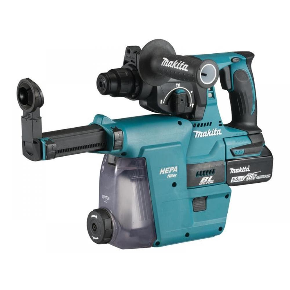 Makita DHR242RTJW Dhr242Rtjw Sds Plus Bl Hammer Drill + Extractor 18V 2 X 5.0Ah Li-Ion